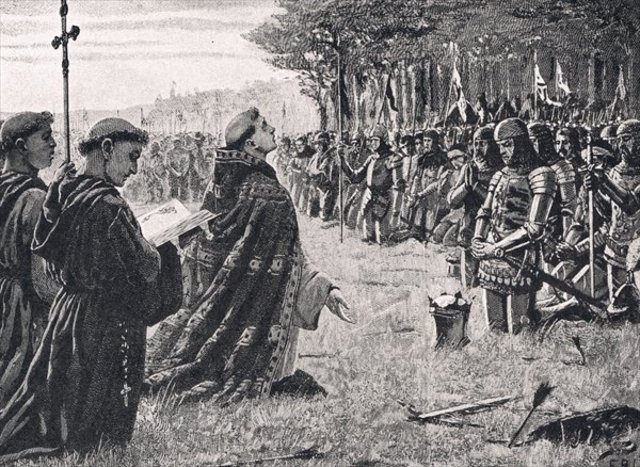 English won the first land battle and France surrendered