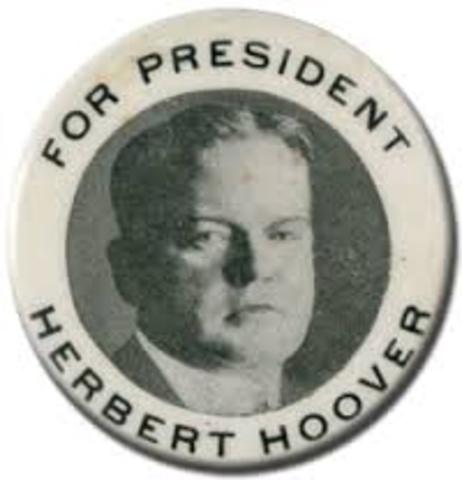 Herbert Hoover elected President.