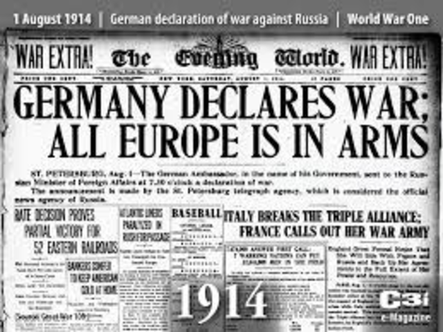 Germany declares war on Russia