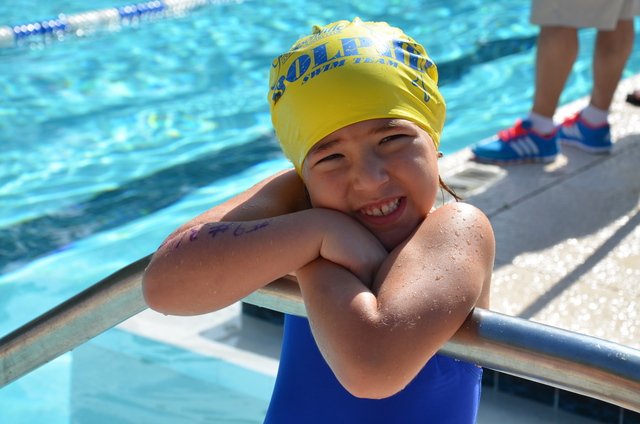 6 1/2 yrs old.  Dolphin's Swim Team.