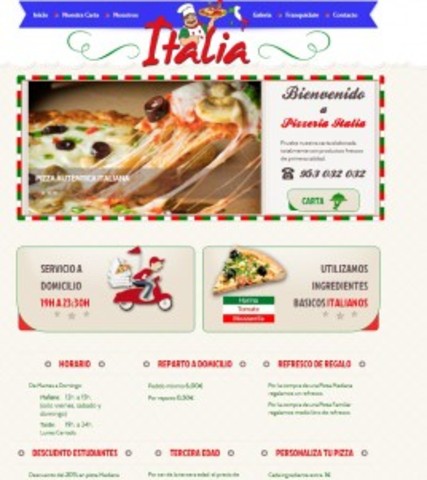 Cuarta página web realizada - Pizzería Italia la real