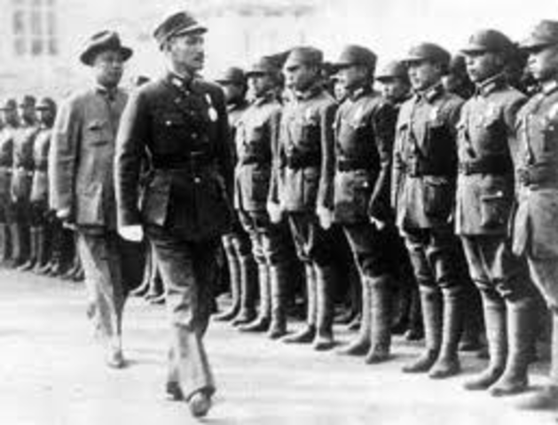 Shiang Kai surrounds Communists