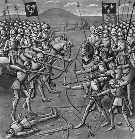 Edward III landed in Normandy with an army of about 10,000 men