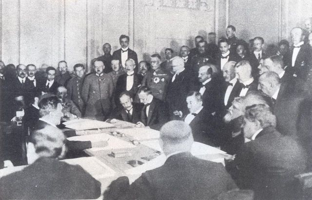 TREATY OF BREST-LITOVSK SIGNED.