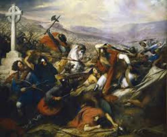 Muslims are defeated at PoItiers in France by Charles Martel.