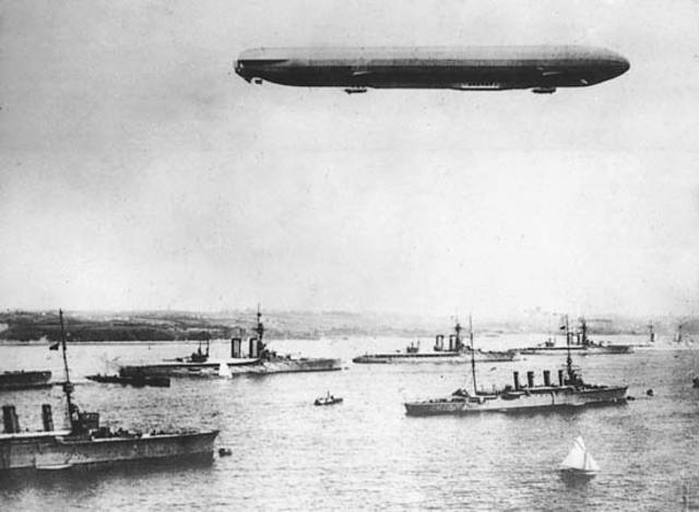 First air raid by German Zeppelin.