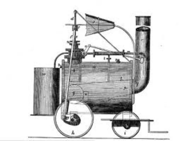 The Demonstration of the first steam locomotive