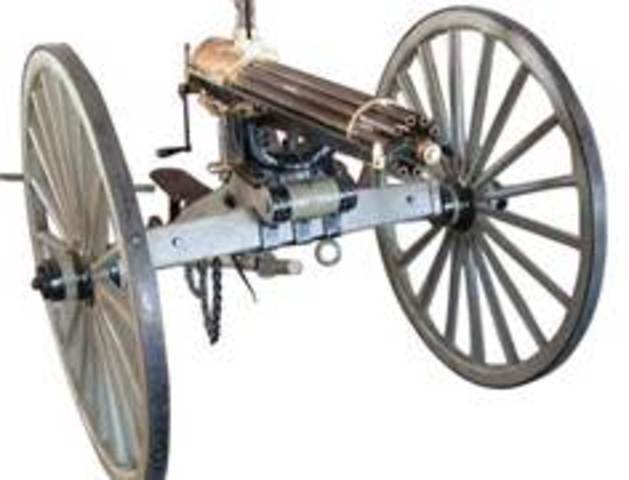 Richard Gatling patents the machine gun.