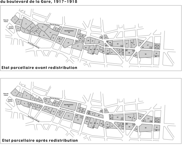 redistribution des parcelles du bd de la gare
