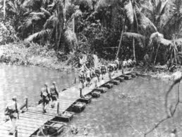 Invasion de las tropas aliadas a Guadalcanal.
