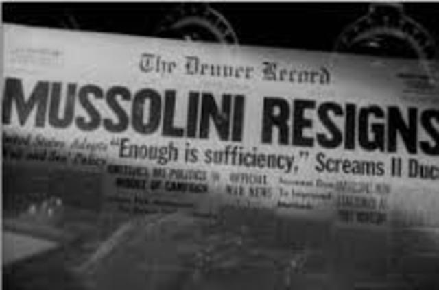 Mussolini resigns