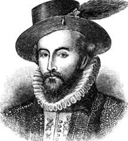 Sir Walter Raliegh Arrives at Roenoke Island