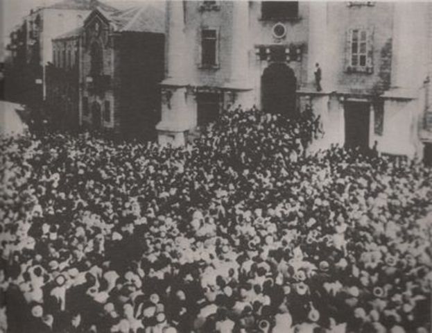 By revolution, Turks seized power.