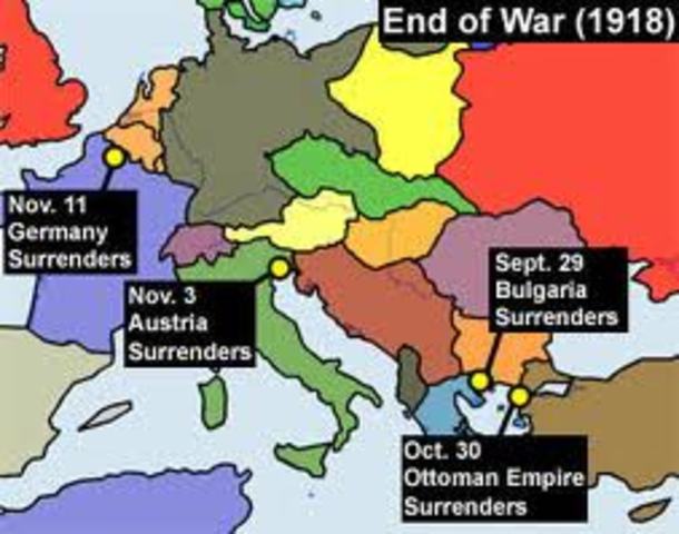Austria-Hungary surrenders to the Allies