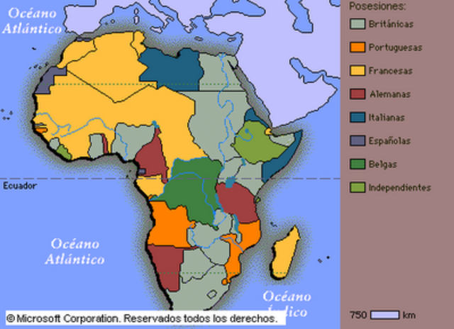 Inicio de la colonización de Africa.