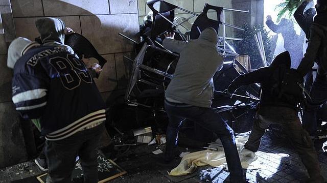 Manifestación de grupos radicales