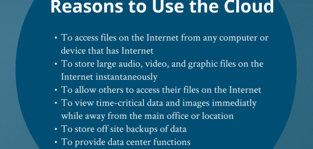 Reasons to use the Cloud