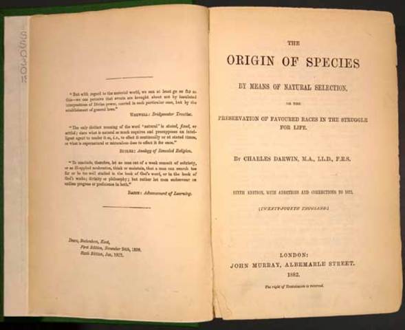 "Orgin of Species" is published