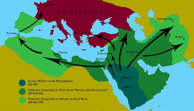 Muslim empire reaches its furthest extent