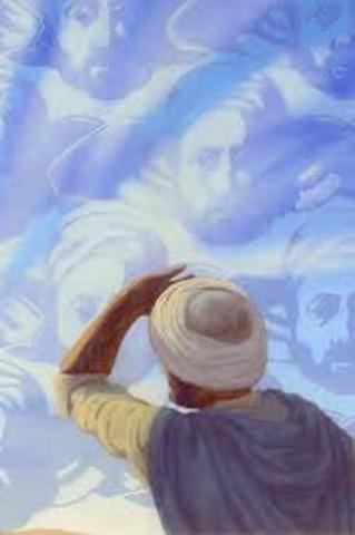 Muhammad is spoken to by an angel