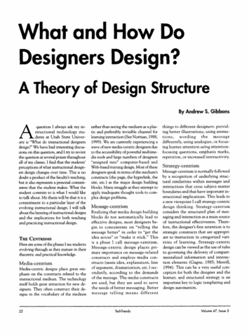 Andrew Gibbons. What and how do designers design?