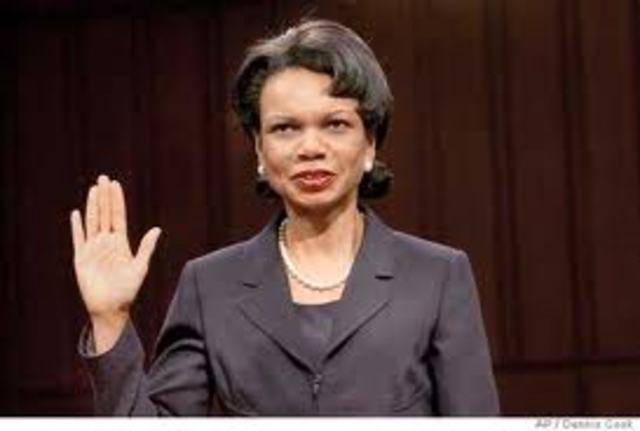 Resignation Effective with Confirmation of Condoleezza Rice
