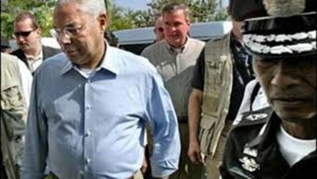 Powell 4 day tour of devasted countries from the tsunami