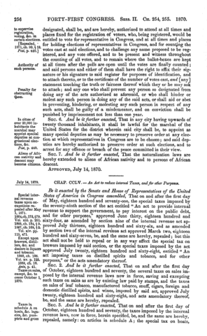 The Naturalization Act of 1870