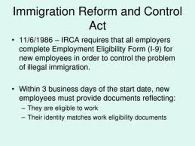 Immigration Reform and control Act of 1986
