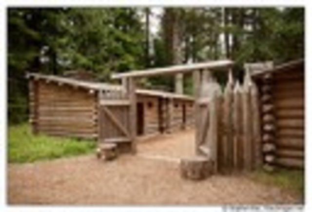 Made camp with the Mandan Native Americans