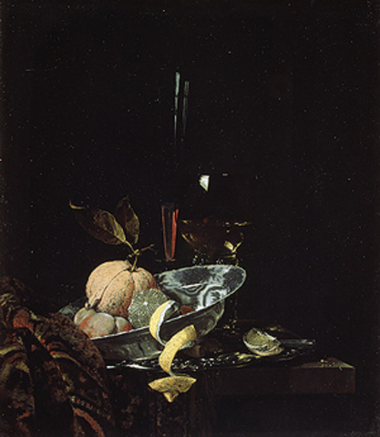 Still Life with Fruit, Glassware, and a Wan–li Bowl- Willem Kalf