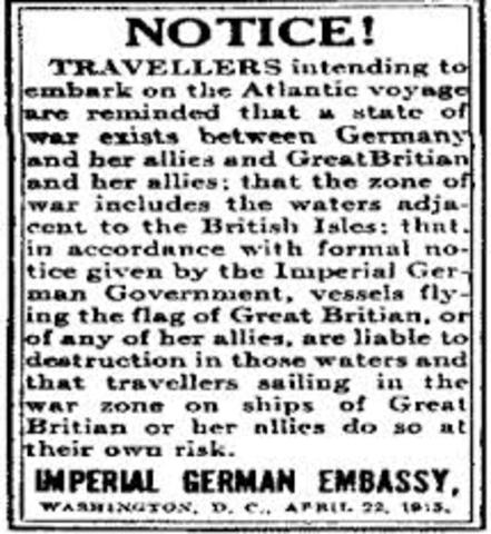 Germany declares a "war zone" around Great Britain