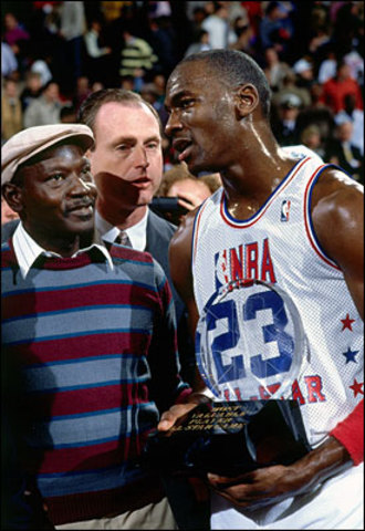 MJ gets first triple-double in the history of the NBA All Stars