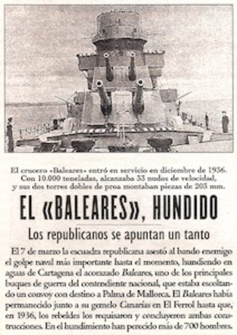 Hundimiento del crucero nacional "Baleares"