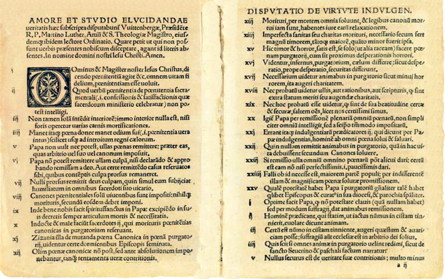 luther fremlægger sine teser