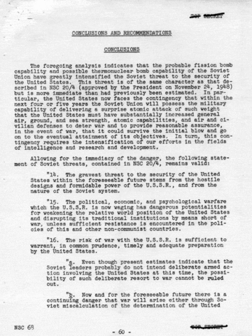 National Security Council Report NSC-68