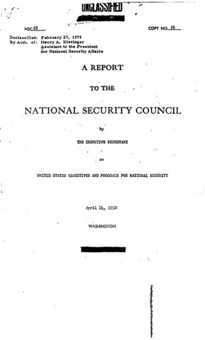 National Security Councel Report 68 (MSC-68)