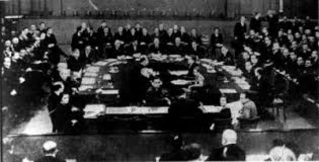 The first meeting of the Leauge of Nations