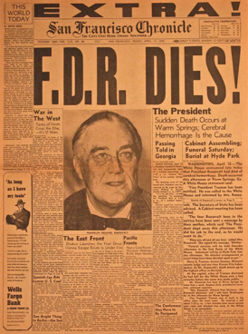 Franklin D. Roosevelt Dies