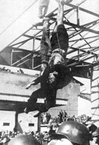 Mussolini is hanged by italian partisans