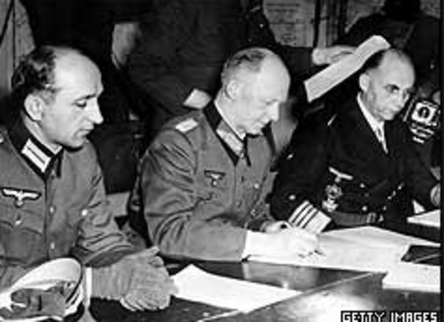 Germany signs an unconditional surrender