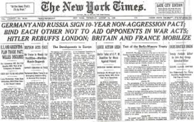 Russia and Germany sign Non-Agression pact