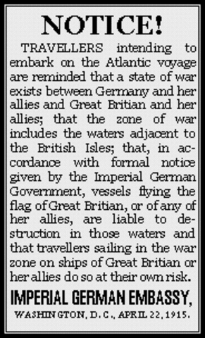 Germany declares a "war zone" around Great Britain