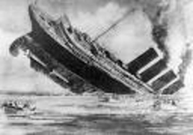 The British ocean liner RMS Lustinania by German U-boat