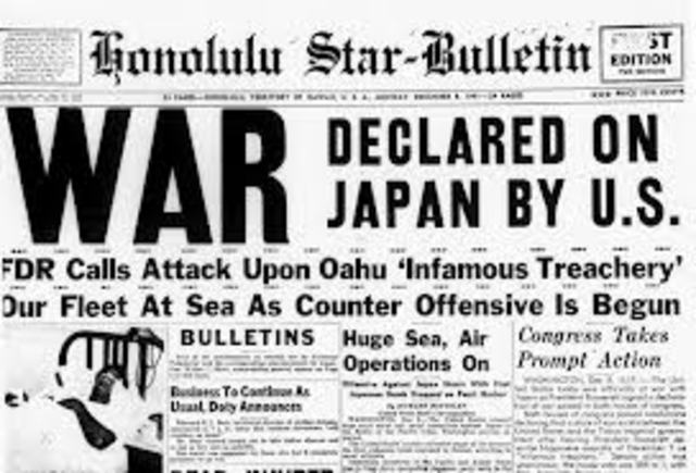 U.S. delclares war on Japan