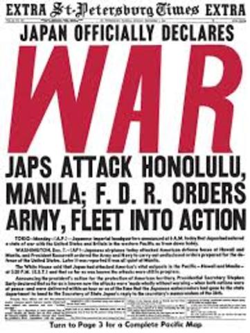 The U.S. Declared war on Japan