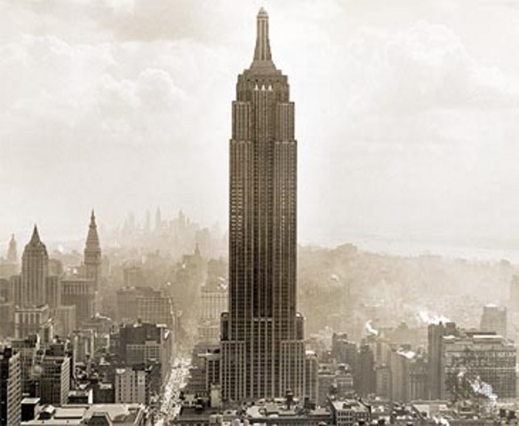 Construction is completed on the Empire State Building in New York City