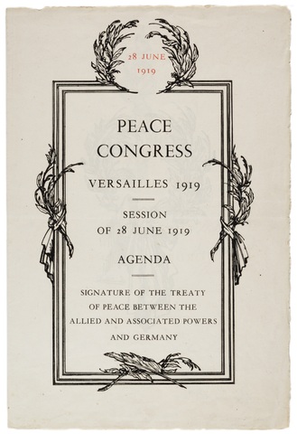 The treaty of Versailles is Signed