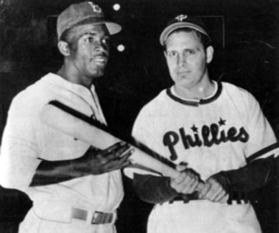 Ben Chapman and Jackie Robinson.