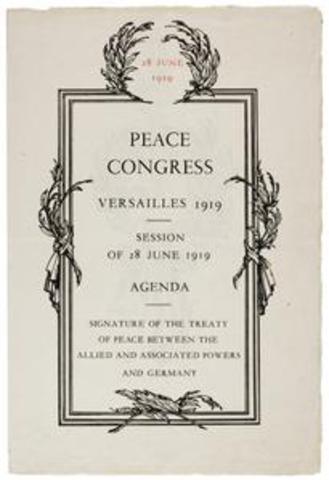 The treaty of Versailles is Signed